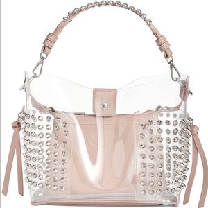Steve Madden Radarr Clear Studded Bucket Bag
